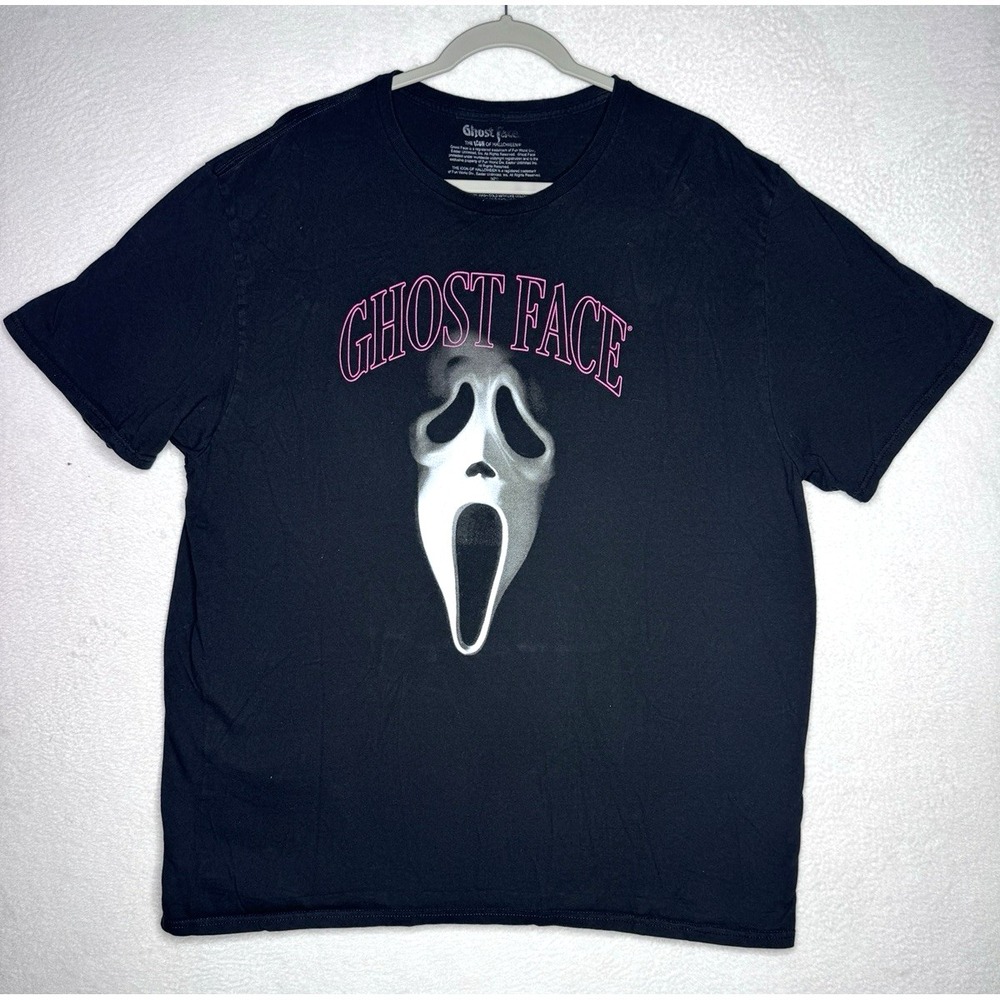 Ghost Face Shirt Mens 2XL XXL Black Short Sleeve Horror Scream Movie